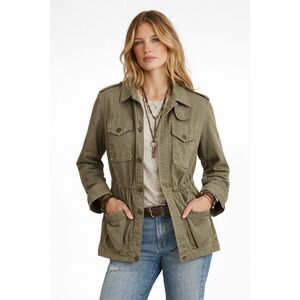 RRL Ralph Lauren Olive Field Jacket Military Utility Cotton Canvas Size S